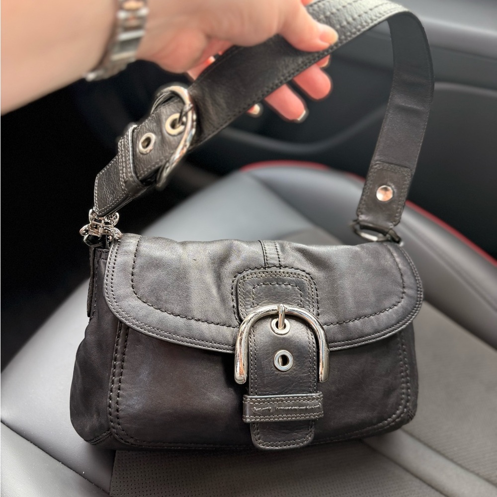 Coach Black Leather Shoulder Bag